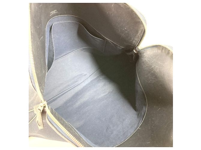 Borsa a mano Hermès Big Bag Boston Sac Evo GM Nero Blu navy - vista 15