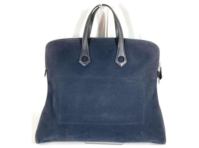 Borsa a mano Hermès Big Bag Boston Sac Evo GM Nero Blu navy - vista 2