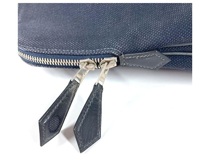 Borsa a mano Hermès Big Bag Boston Sac Evo GM Nero Blu navy - vista 3