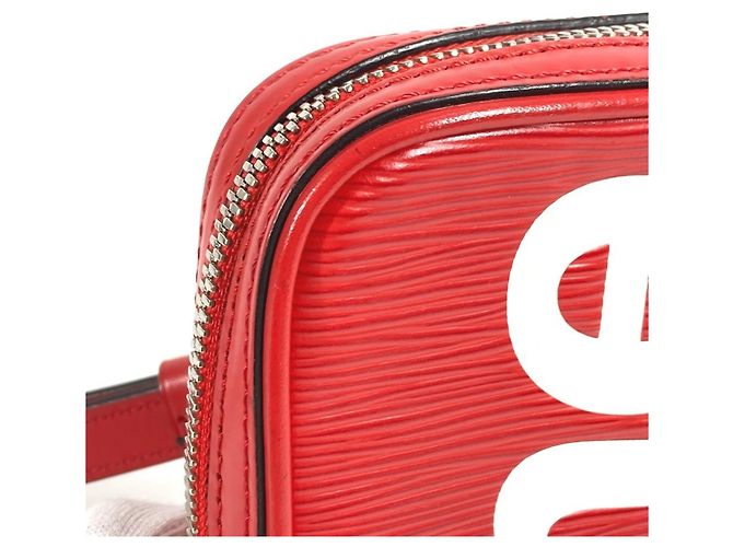 Borsa Pochette in Pelle Epi Louis Vuitton Bianco Rosso - vista 12