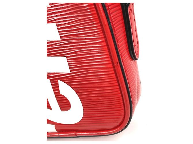 Borsa Pochette in Pelle Epi Louis Vuitton Bianco Rosso - vista 13