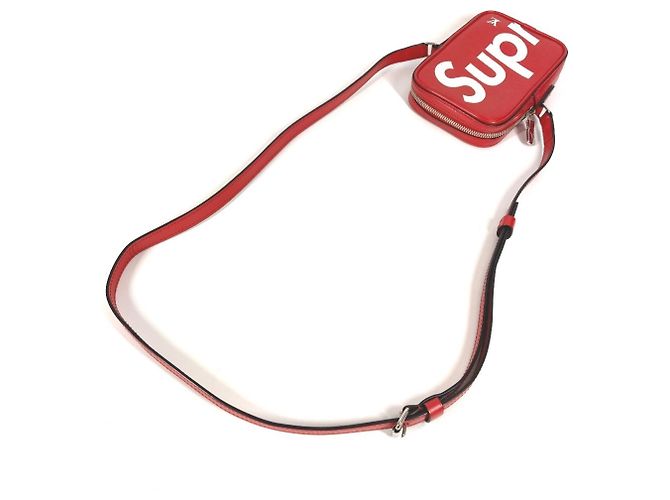 Borsa Pochette in Pelle Epi Louis Vuitton Bianco Rosso - vista 14