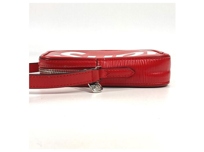 Borsa Pochette in Pelle Epi Louis Vuitton Bianco Rosso - vista 5