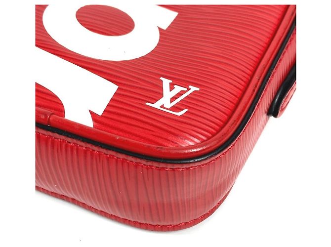 Borsa Pochette in Pelle Epi Louis Vuitton Bianco Rosso - vista 7