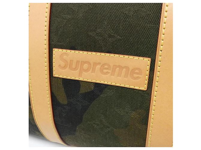 Borsa Boston Keepall Bandoulière 45 cm Louis Vuitton Verde - vista 4