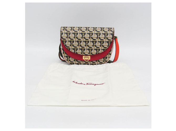 Borsa a Spalla Salvatore Ferragamo Gancini AU-21 H986 Beige - vista 2