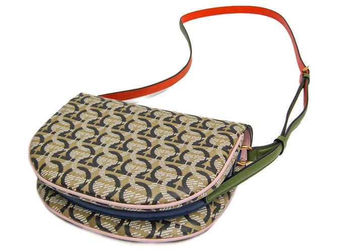 Borsa a Spalla Salvatore Ferragamo Gancini AU-21 H986 Beige - vista 3