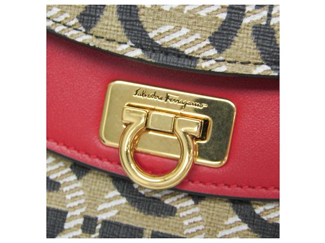 Borsa a Spalla Salvatore Ferragamo Gancini AU-21 H986 Beige - vista 9