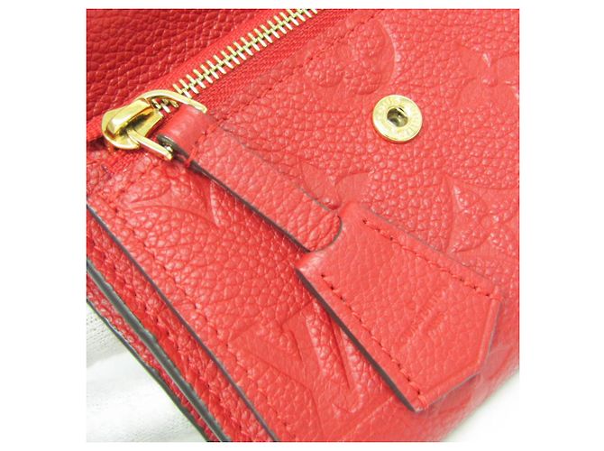 Billetera Compacta Pont Neuf Monogram Empreinte Louis Vuitton Roja Fucsia - vista 12