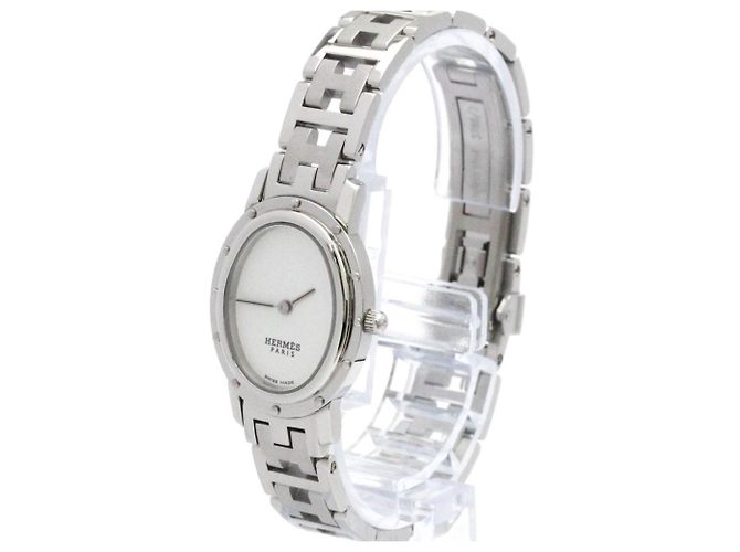 Reloj de dama Hermès Clipper Oval de acero inoxidable CO1.210 - vista 2