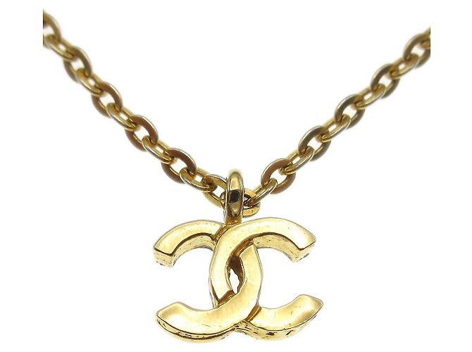 Chanel Vintage CC Anhänger aus plattiertem Metall Golden - Ansicht 2