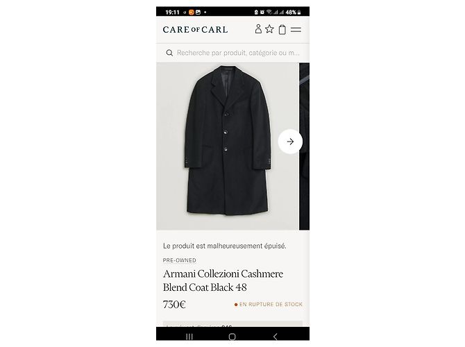 Cappotto Armani Collezioni in lana e cashmere nero - vista 4