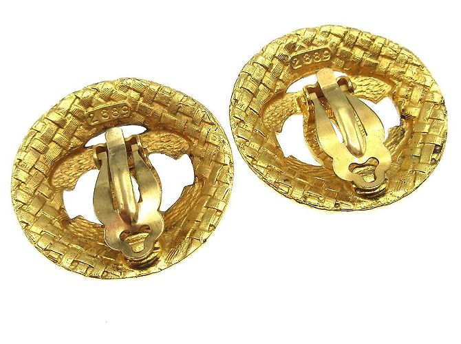 Clip auricolari Chanel CC in metallo D'oro - vista 2