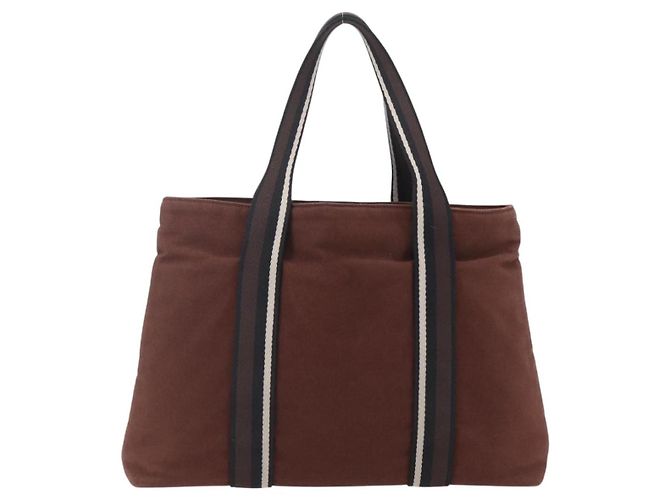 Hermès Troca Horizontal Tote aus Canvas MM Braun - Ansicht 2