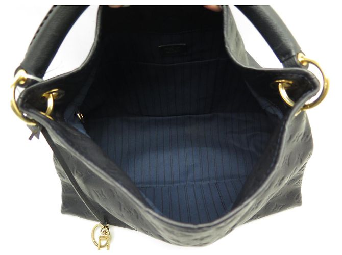 BORSA LOUIS VUITTON ARTSY MM IN PELLE MONOGRAMMA IMPRESSA BLU NAVY - vista 11