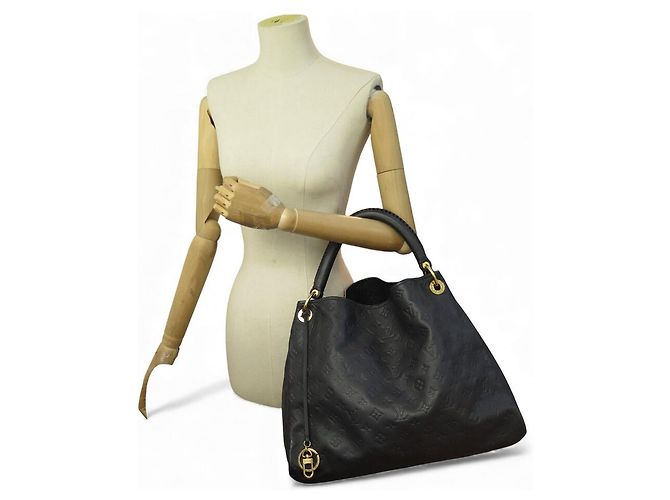 BORSA LOUIS VUITTON ARTSY MM IN PELLE MONOGRAMMA IMPRESSA BLU NAVY - vista 7