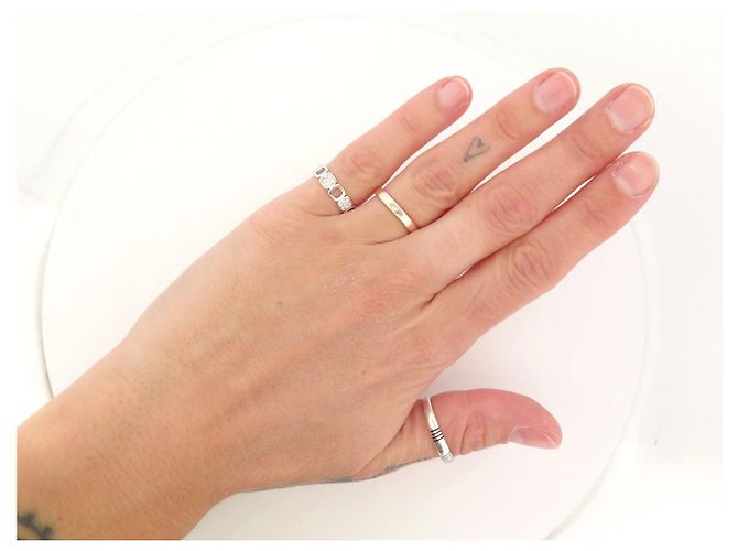 ANILLO DINH VAN IMPRESSION DOMINO T48 ORO BLANCO 18K 42 DIAMANTES 0.30CT - vista 11