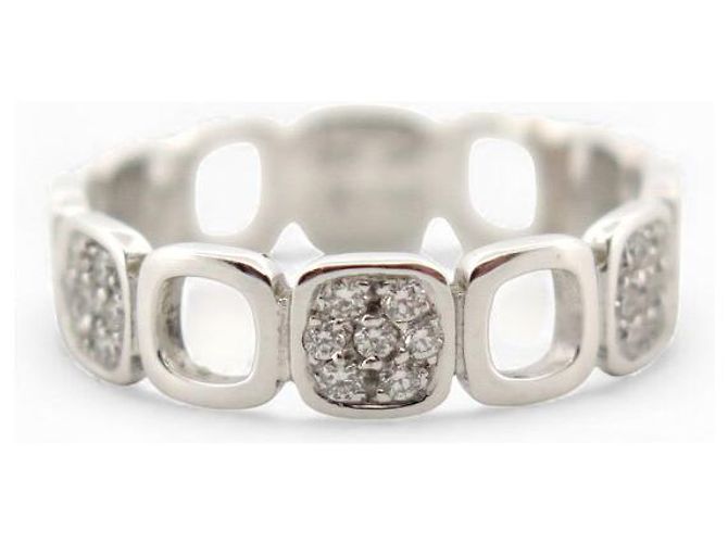 ANILLO DINH VAN IMPRESSION DOMINO T48 ORO BLANCO 18K 42 DIAMANTES 0.30CT - vista 2