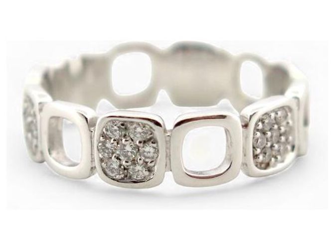 ANILLO DINH VAN IMPRESSION DOMINO T48 ORO BLANCO 18K 42 DIAMANTES 0.30CT - vista 3