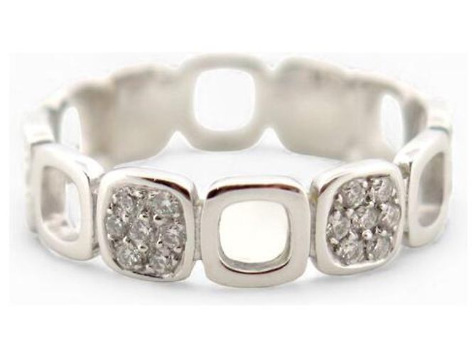 ANILLO DINH VAN IMPRESSION DOMINO T48 ORO BLANCO 18K 42 DIAMANTES 0.30CT - vista 4