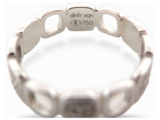 ANILLO DINH VAN IMPRESSION DOMINO T48 ORO BLANCO 18K 42 DIAMANTES 0.30CT - vista 5