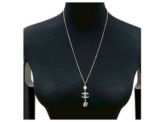Collana con motivo floreale Chanel Coco Mark D'oro Metallico - vista 2