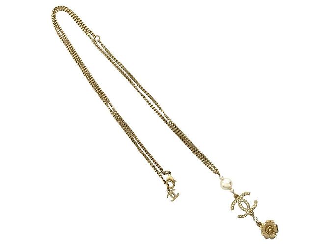 Collana con motivo floreale Chanel Coco Mark D'oro Metallico - vista 4