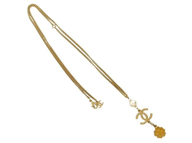 Collana con motivo floreale Chanel Coco Mark D'oro Metallico - vista 5