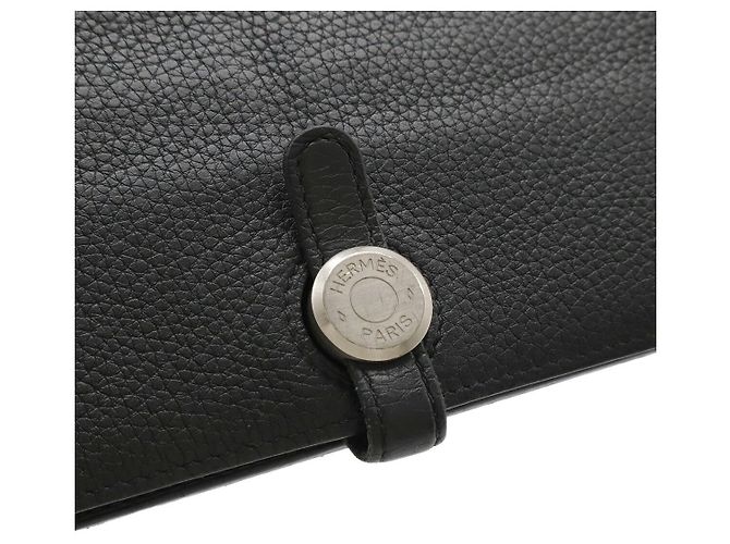 Portafoglio lungo Hermès Dogon Recto Verso in Togo Nero - vista 4