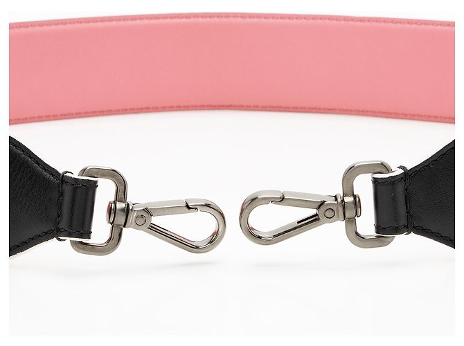 Fendi Leather Studded Fun Fair Strap You Shoulder Strap Nero - vista 5