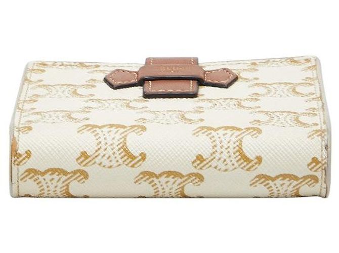 Céline Cartera Celine Triomphe Small Strap de cuero PVC Blanco - vista 3