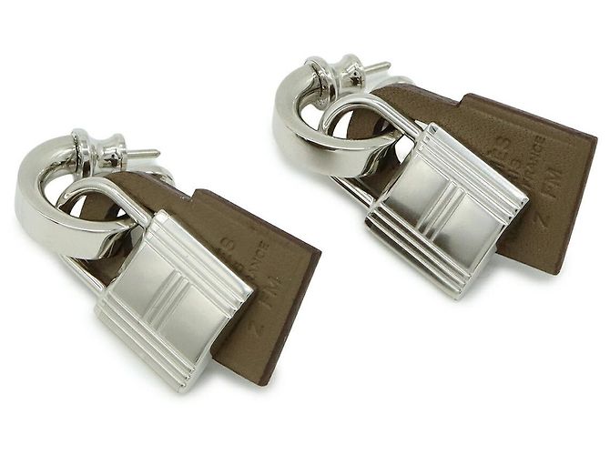 Hermès Orecchini a cerchio con motivo Cadena Hermes Kelly Argento Metallico - vista 2