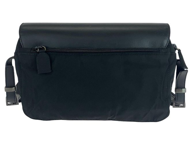 Borsa a Spalla in Nylon e Pelle Tessuto Prada Nero - vista 2