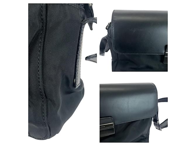 Borsa a Spalla in Nylon e Pelle Tessuto Prada Nero - vista 5