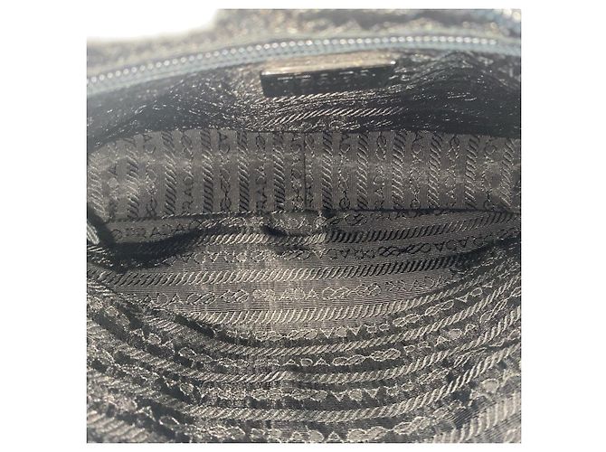 Borsa a Spalla in Nylon e Pelle Tessuto Prada Nero - vista 9