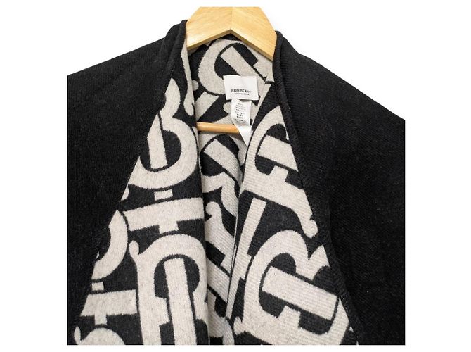 Cappa in lana con logo TB di Burberry Nero - vista 5