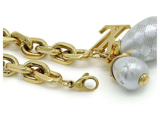 Bracelet Damier Perle Louis Vuitton Doré Métallisé - vue 4