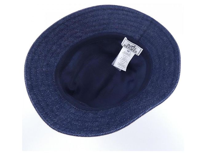 Hermès Cappello in denim EMILE HERMES HARPER 58 Blu - vista 5