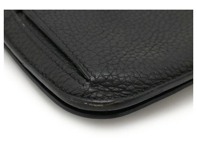 Hermès Portafoglio bifold lungo Dogon in pelle nera Hermes Nero - vista 3