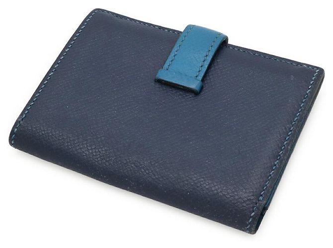 Tarjetero Hermès Béarn en piel Epsom Azul - vista 2