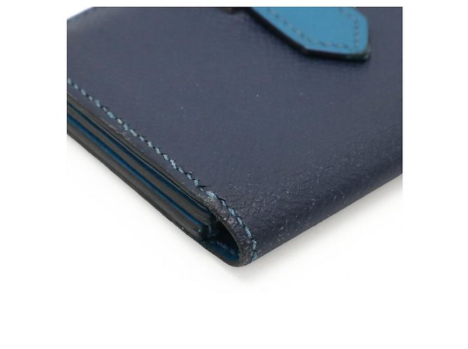 Tarjetero Hermès Béarn en piel Epsom Azul - vista 3