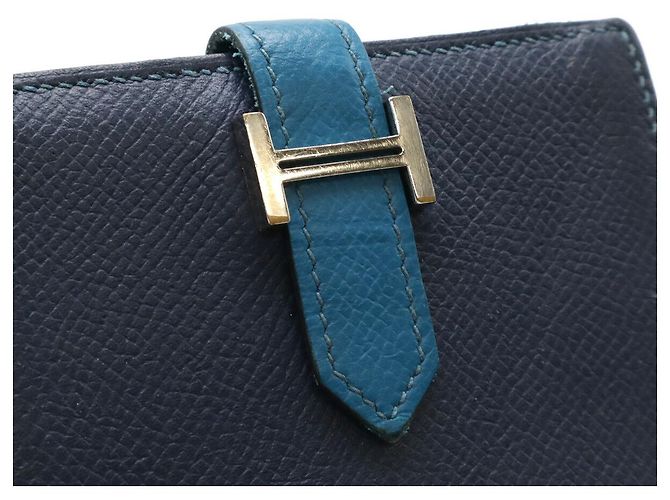 Tarjetero Hermès Béarn en piel Epsom Azul - vista 4