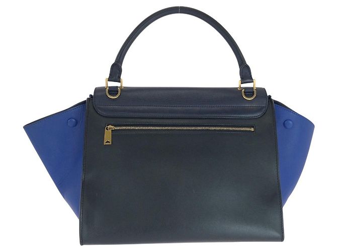 Céline Celine Trapeze Medium Lederhandtasche Blau - Ansicht 2
