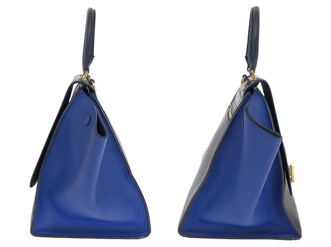Céline Celine Trapeze Medium Lederhandtasche Blau - Ansicht 3