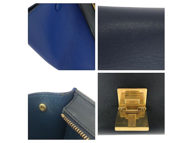Céline Celine Trapeze Medium Lederhandtasche Blau - Ansicht 5