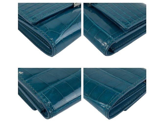 Louis Vuitton Crocodile Capucines Compact Wallet Blue - view 3