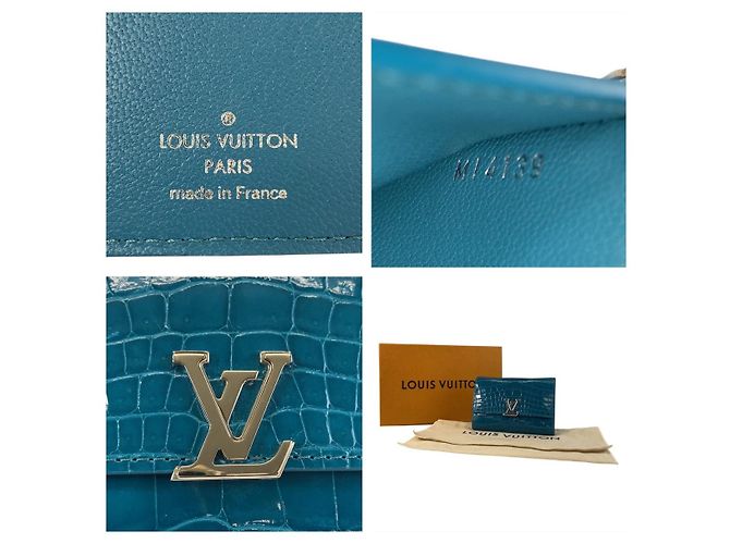 Louis Vuitton Crocodile Capucines Compact Wallet Blue - view 5
