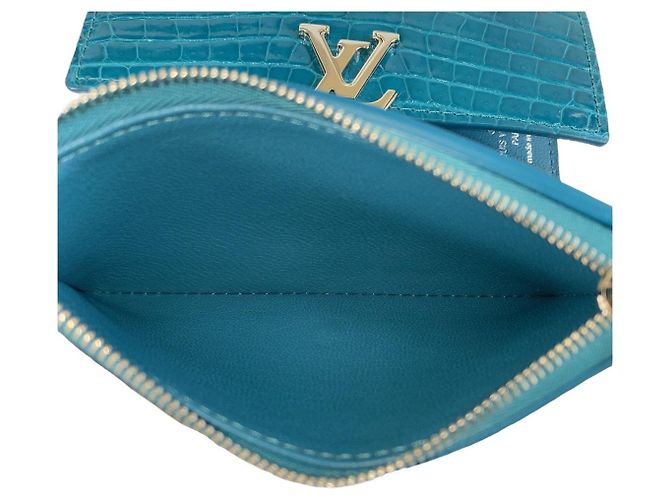 Louis Vuitton Crocodile Capucines Compact Wallet Blue - view 9