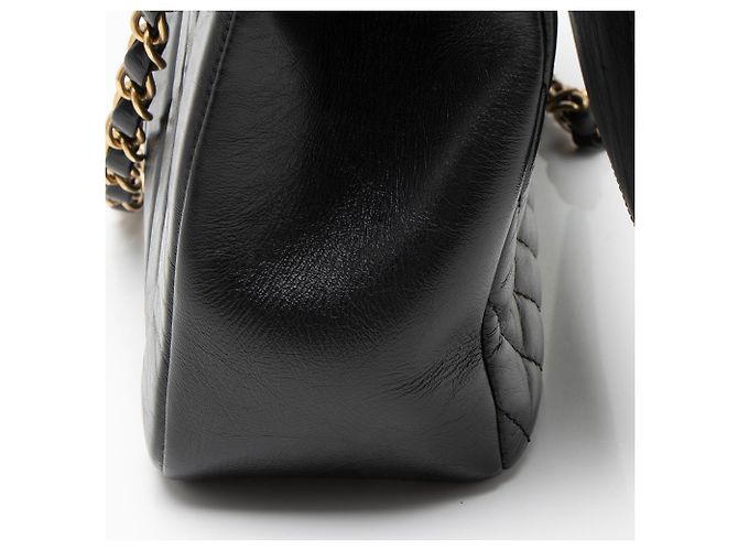 Chanel Chevron Pelle di Vitello Timeless Flap Borsa a Mano Nero - vista 10