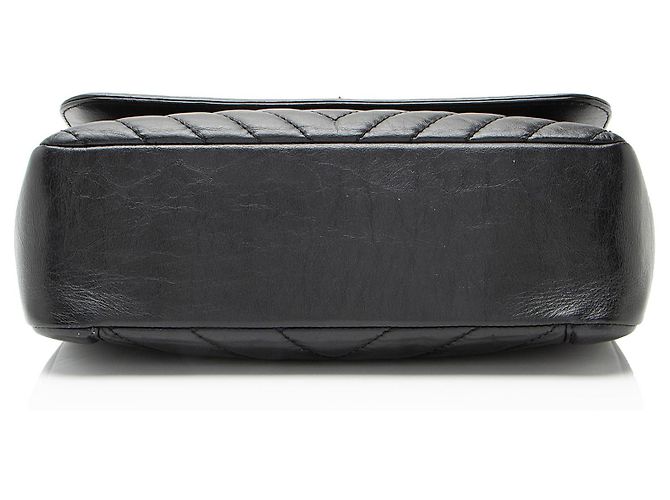 Chanel Chevron Pelle di Vitello Timeless Flap Borsa a Mano Nero - vista 4